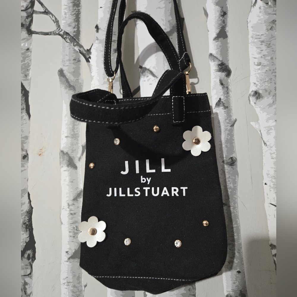 Jill Stuart Black Crossbody Bag with Floral Accents